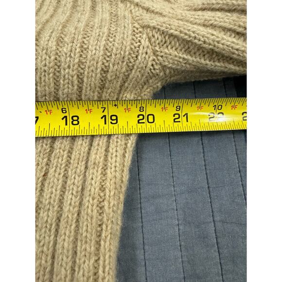 Vintage 70s Collar Cardigan Sweater Cable Knit Button Wool Sweater Mens Size L - Picture 6 of 7